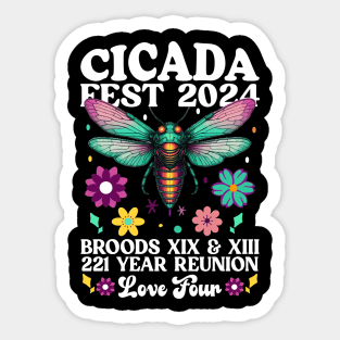 Cicada Fest 2024 Broods XIX & XIII Entomology Cicada Lover Sticker